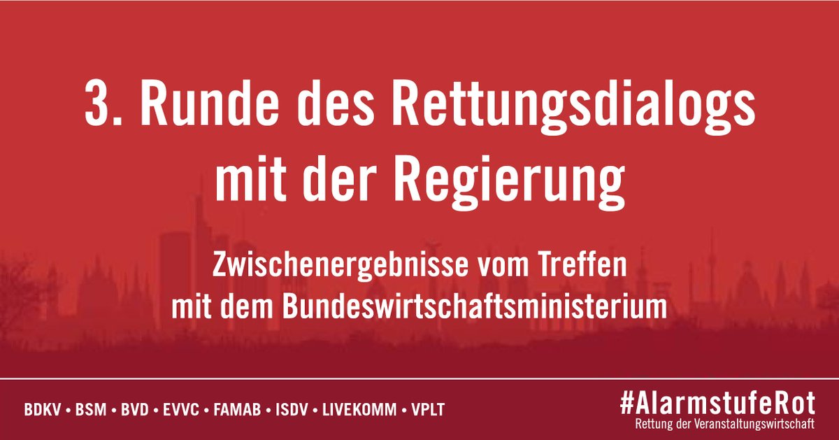 RotAlarmstufe's tweet photo. Die #Regierung plant Novemberhilfe und Überbrückungsprogramm III. Der aktuelle Stand und die Haltung dazu von #AlarmstufeRot und den beteiligten #Verbänden ist für Euch zusammengestellt unter:

https://t.co/EjpCdJ5nEB 

#rettungsdialog #hilfe #veranstaltungswirtschaft #politik https://t.co/Nx3CiTwgVX