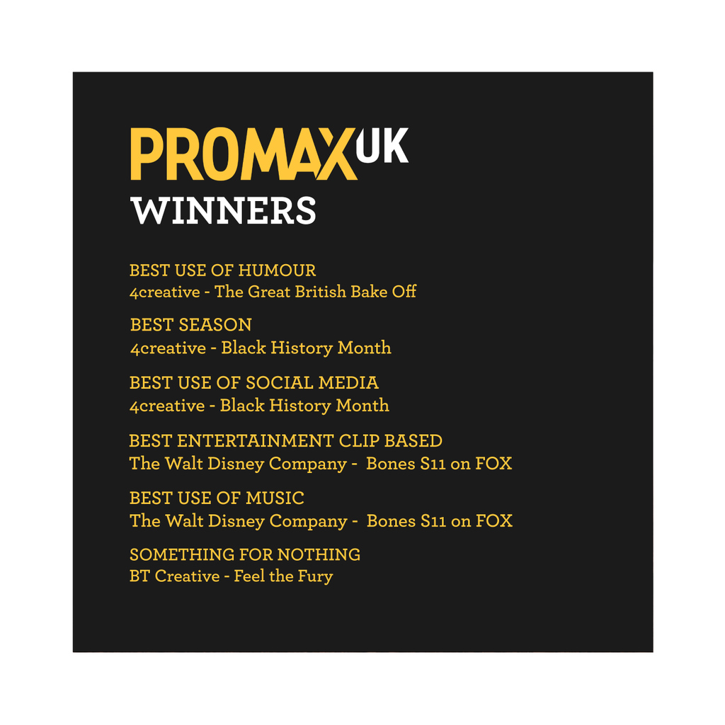 The UK television creative industry squeezed into their virtual LBDs last night for the <a href="/PromaxUK/">PromaxUK</a> awards. And what a glorious night it was, with SIX GOLDS featuring Cavendish tracks. 

We’re so very chuffed. A massive well done to all of the winners!

vimeo.com/cavendishmusic