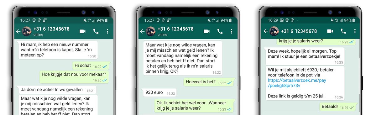 reggestad's tweet photo. Weet jij hoe je WhatsApp-fraude kunt herkennen?

Meer informatie op:
https://t.co/SXYSfmcDWs

#whatsapp #fraude #oplichting #socialmedia #whatsappfraude
bron: #abnamro https://t.co/5WmB2WVGKg
