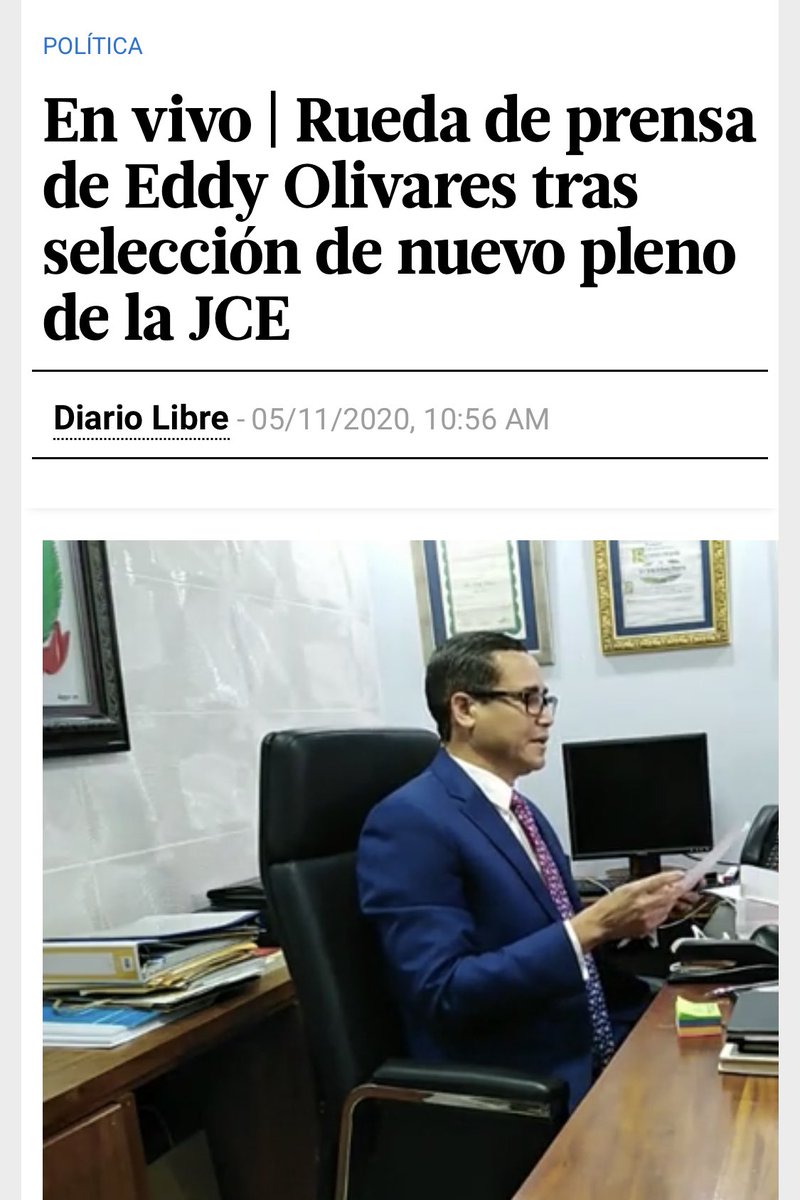 OdeComunica's tweet photo. Acabo de ver las declaraciones de #EddyOlivares sobre la escogencia ayer de la nueva @juntacentral. Sin desperdicio 

Éxitos en lo que de ahora en adelante le depare la vida, éxitos a la nueva junta central. https://t.co/2DsZzAq3TF
