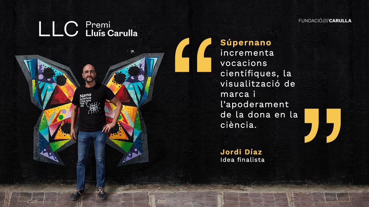 FundacioCarulla's tweet photo. I la tercera de les #IdeesFinalistes del #PremiLluísCarulla d'avui! 🦋

//Súpernano

💡Idea: Conjunt de tallers participatius de nanociència amb creativitat i Design Thinking, perquè els participants puguin crear una superheroïna per resoldre un repte

👉 https://t.co/TxNAoENQcj https://t.co/3JBxZN2aUr