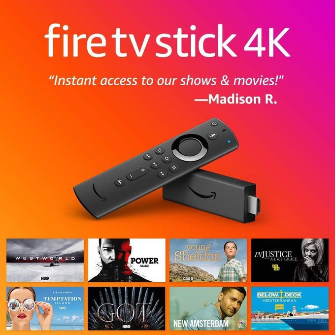 Planetex2's tweet photo. Now in stock : Brand new,sealed US Model Amazon Fire TV Stick 4K with Alexa voice control. 

Stream your favorite TV shows, movies, news and sports .
N30,000. 

No more cable bills
DM for order. Please re tweet when you see this. Thank you.
#EricaPepperDem https://t.co/HBeD9cmUtV