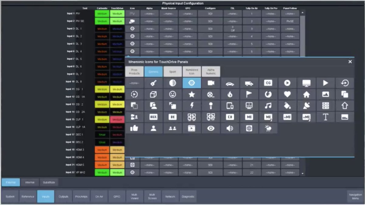wow... @ross_video  #TouchDrive icons are now available to label buttons. Perhaps inspired by  @elgato  #StreamDeck. No Sony or Grass Valley mainstream switcher is doing this.