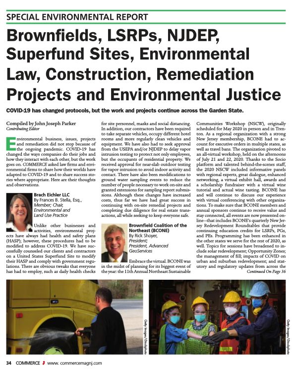 bconeorg's tweet photo. Great feature w/ BCONE pres. Rick Shoyer (CIANJ Commerce &amp; Industry mag.) A special report on how COVID-19 has changed protocols, but how projects continue across the Garden State. #brownfields #nscw2020 #environmental #COVID19 #sustainability #environment #commercialrealestate https://t.co/r011uUECNc