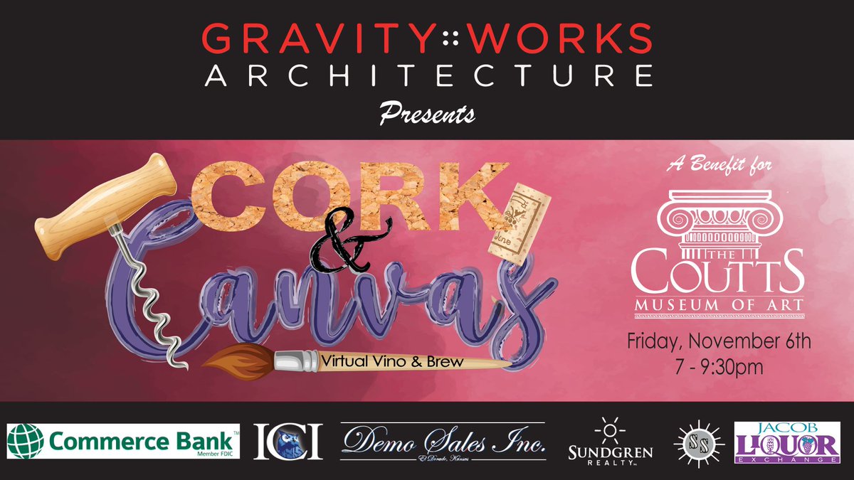 DefyGravityKS's tweet photo. If you need some plans for this Friday evening....check out the @CouttsMuseum's Cork &amp; Canvas event.  Tickets are still available!
@HainesVince 
@dndwtc https://t.co/oeBwARW8yD