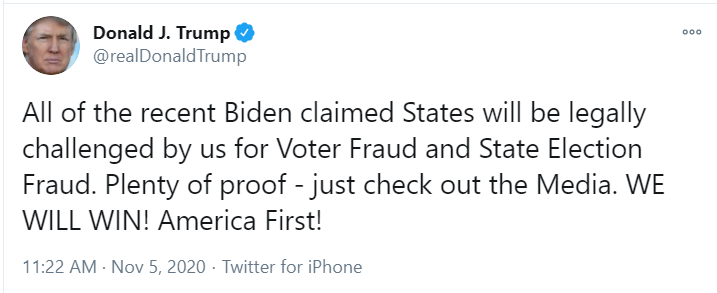 ddale8's tweet photo. Nope. No proof of voter fraud to date, and certainly no proof of "state election fraud."

Note: there are often a handful of people charged post-election for voter fraud; it happens. The point is that it is very uncommon, a microscopic fraction of votes cast. https://t.co/IblUmNofrf