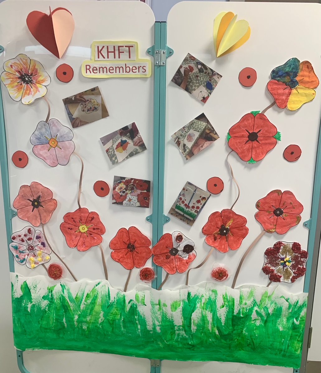 K_and_R_NHS's tweet photo. Ahead of #RemembranceSunday some of our patients have enjoyed making a poppy garden display and participating in reminiscence discussions with our dedicated activity team https://t.co/IgssHgoZbE