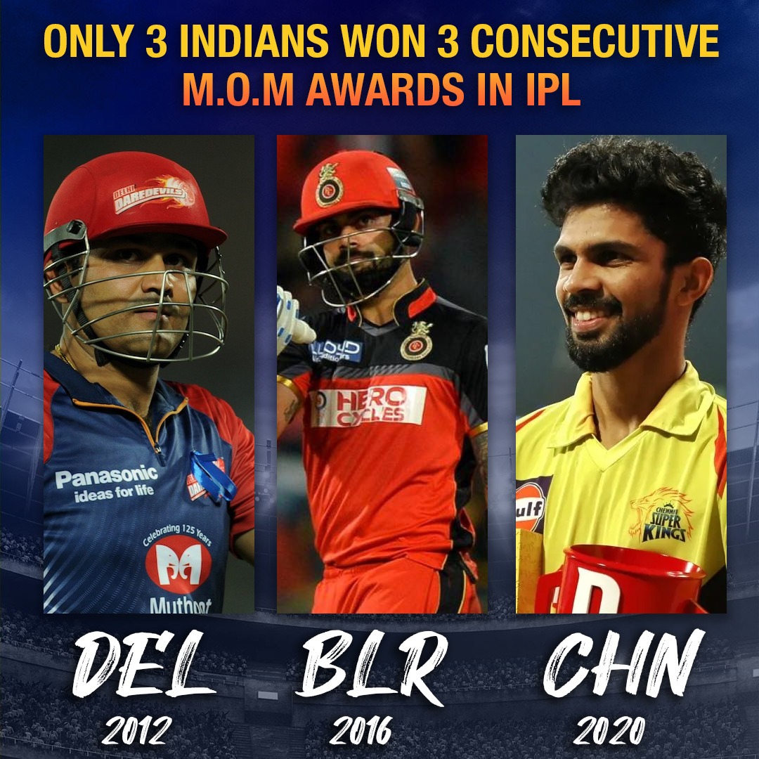 CricAirOfficial's tweet photo. Rubbing shoulders with veterans of the game in his very first IPL season💛

#CricAir #CricAirOfficial #Dream11IPL #IPL #IPL2020 #AllThingsCricket #MIvDC #DC #MI #manofthematch #RuturajGaikwad #VirenderSehwag #ViratKohli #YehHaiNayiDilli #OneFamily #cricket #cricketmerijaan https://t.co/r8PflhWlUu