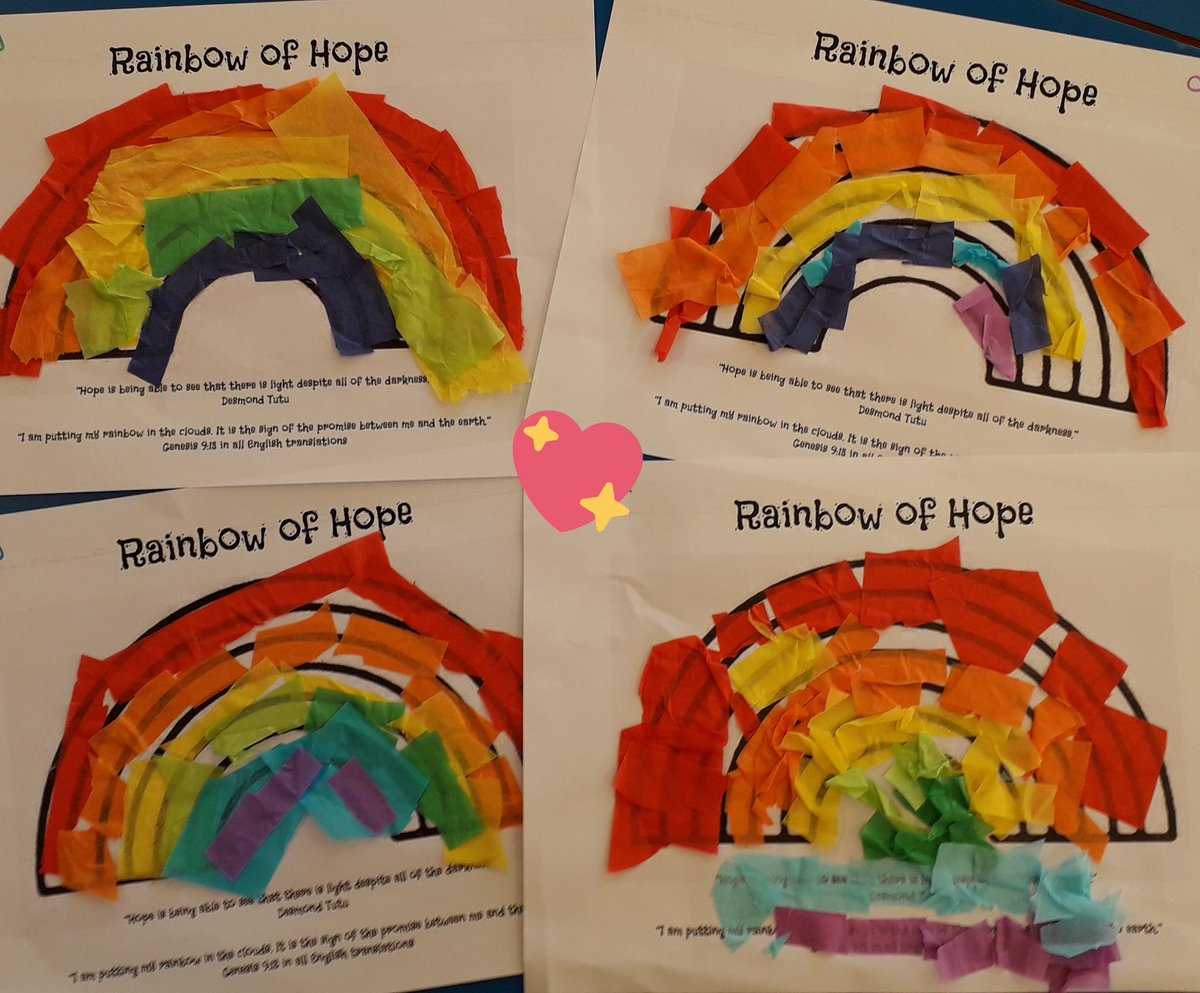 PlacesProject's tweet photo. Lovely mini #WiggleWorship yesterday with the Reception Class @StMaxentiusPri. #Wiggle shared the story of 'Noah and the Rainbow'🌧🌊🌫🌬🌈 and then we created colourful  #RainbowsOfHope 🌈 @StMaxChurch @RectorTeam
@DioManchester @DbeManchester @churchofengland @BFPMAT https://t.co/v8Xr5HDFvS