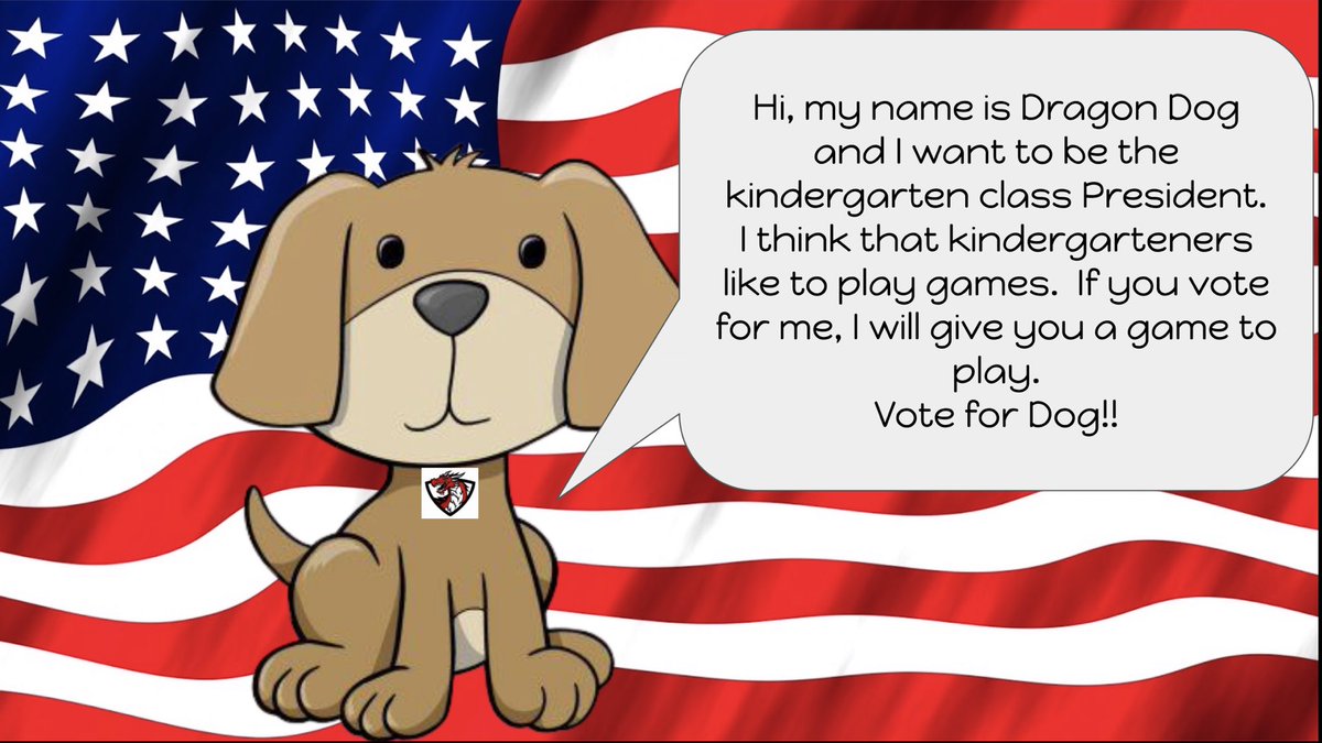 jaimejoyh's tweet photo. Online kindergarten students learned about elections, voting, and ballots this week and elected a new kindergarten class President. They listened to each candidate and voted in Dragon Dog! @SyringDragons @GainesElem @MorrishDragons @swartz_creek https://t.co/2OrUCMFAR4