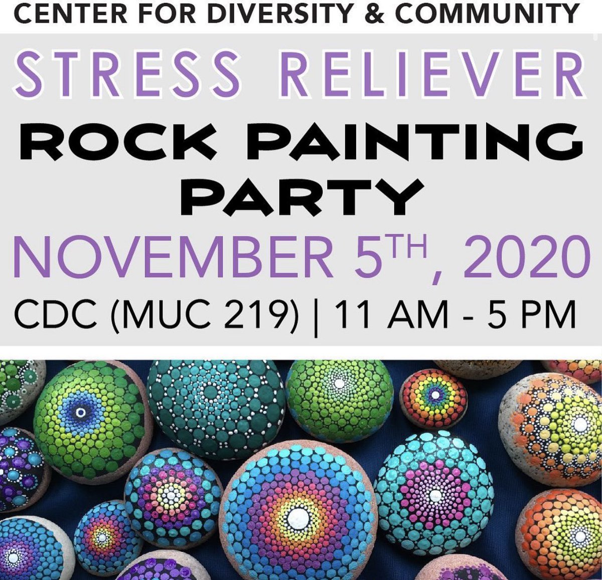 Come join us today in the CDC for some rock painting!