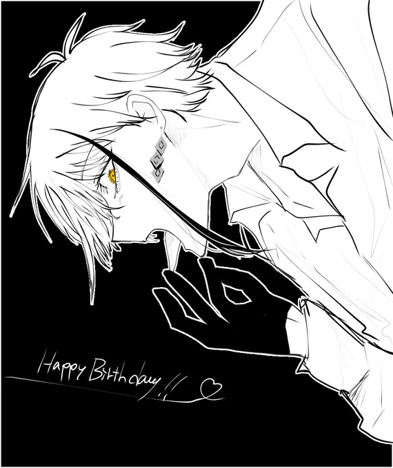 #ジェイド・リーチ誕生祭2020祝う気ゼロの絵描いてたので、、、、おめでとう!!!!!!!!ジェイドはやはりジェイドでしたね(パソスト読んだ) 