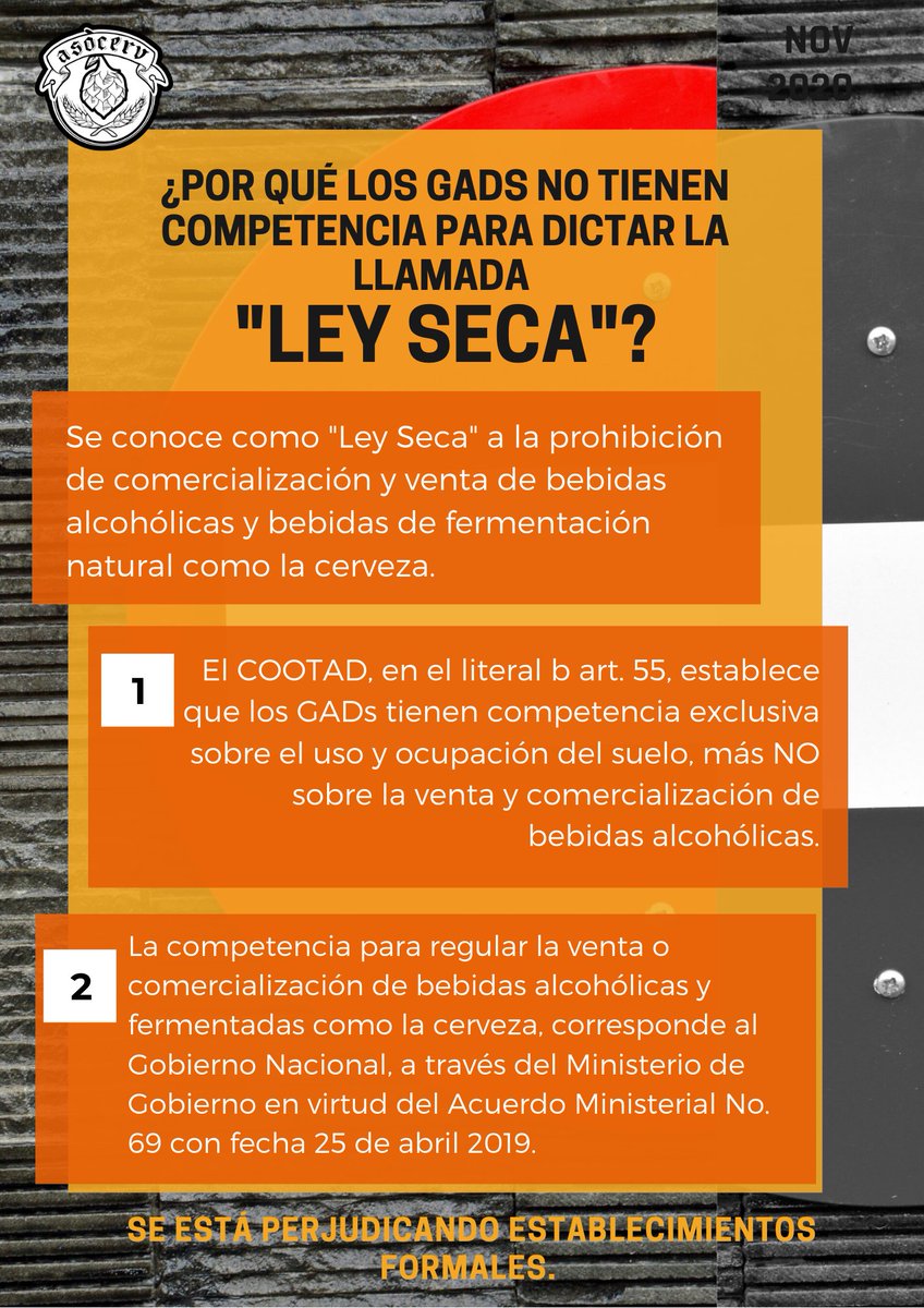 AsoCervEc's tweet photo. Ante la crisis, toda medida debe ser integral y socializada con los sectores productivos afectados, seguida de medidas que compensen las pérdidas irrecuperables de los mismos, especial, los establecimientos turísticos de A&amp;B, esta medida sólo fomenta ilegalidad. @cynthiaviteri https://t.co/6CShDQSkJu