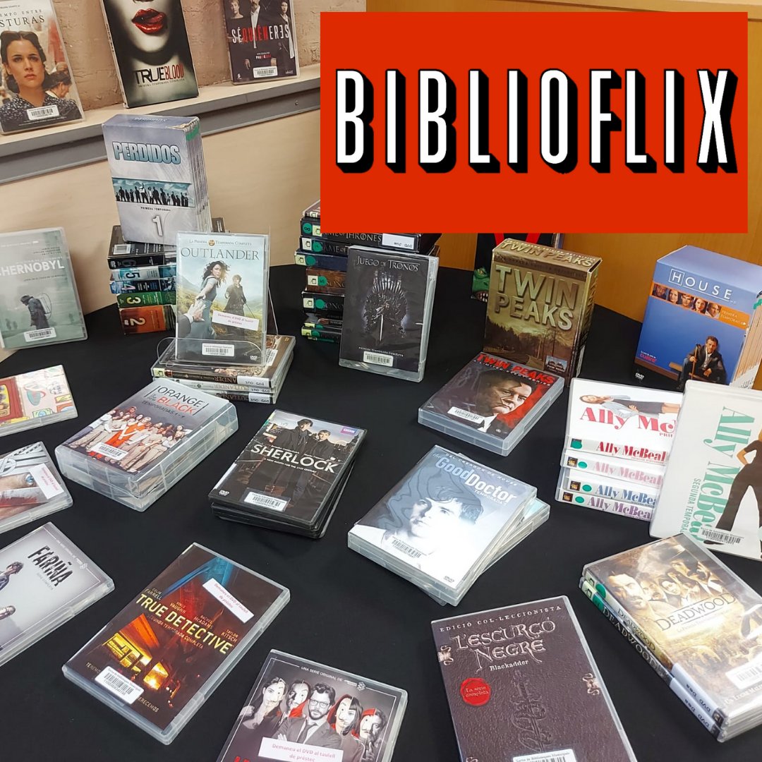 BibCalGallifa's tweet photo. Per un cap de setmana de sofà i manta, vine a la biblioteca a buscar una sèrie de les de l'última-vegada-que-vaig-mirar-el-rellotge-érem-divendres. 😁 🍿 📺  No te les acabaràs! 

#quefemalesbiblios #AcaparamentDeSèries #sofaimanta https://t.co/pwMmO7xvpw