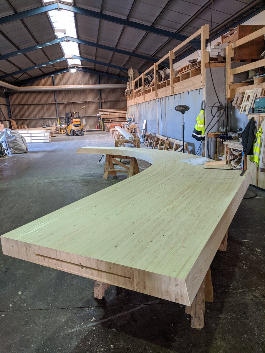 SpetisburyCon's tweet photo. Great to see these structural timbers in fabrication, looking forward to seeing on site. #Glulam @BucklandTimber #Winchester #School #CharteredBuildingCompany https://t.co/Lp7oSk4er9