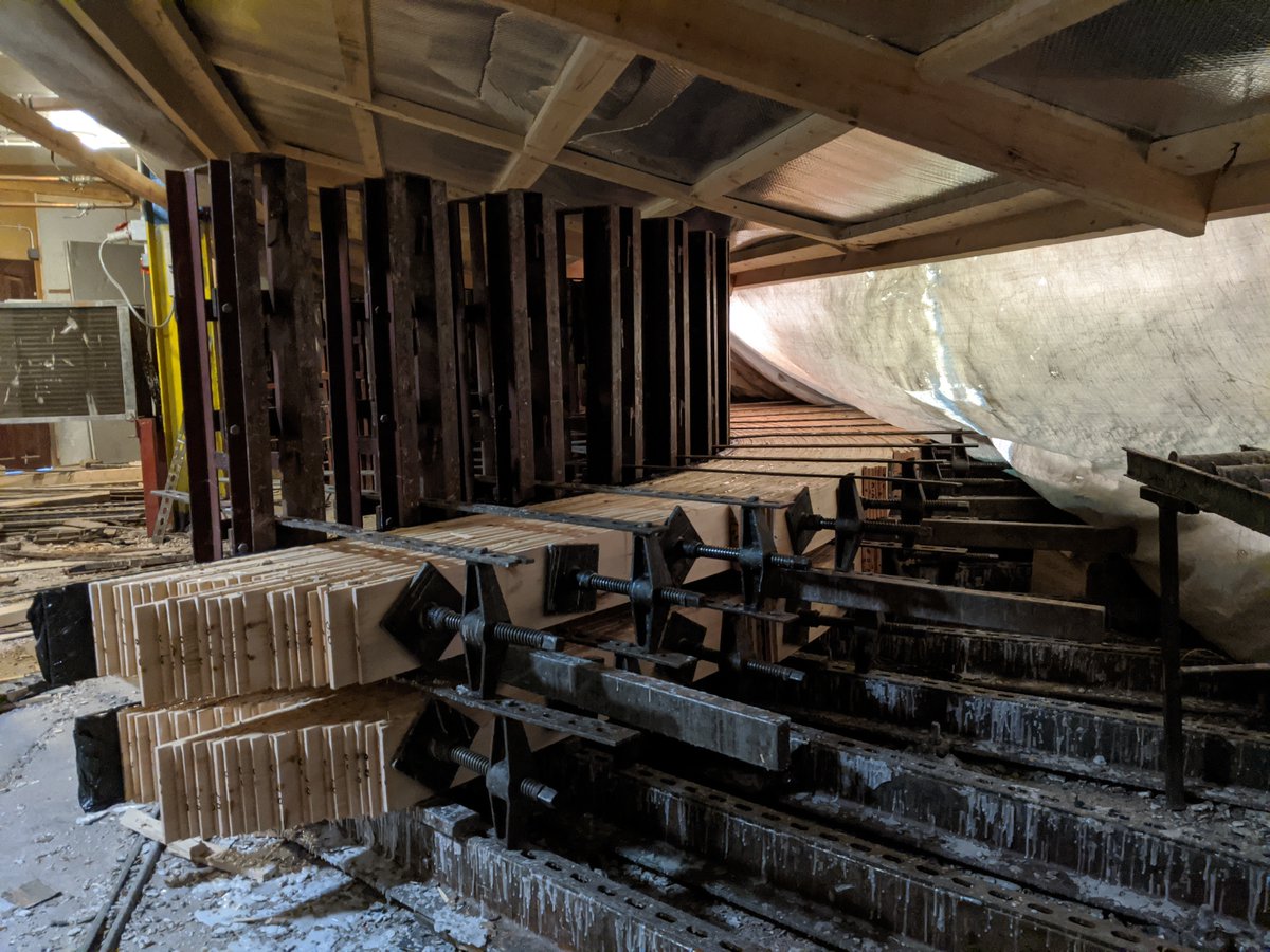 SpetisburyCon's tweet photo. Great to see these structural timbers in fabrication, looking forward to seeing on site. #Glulam @BucklandTimber #Winchester #School #CharteredBuildingCompany https://t.co/Lp7oSk4er9