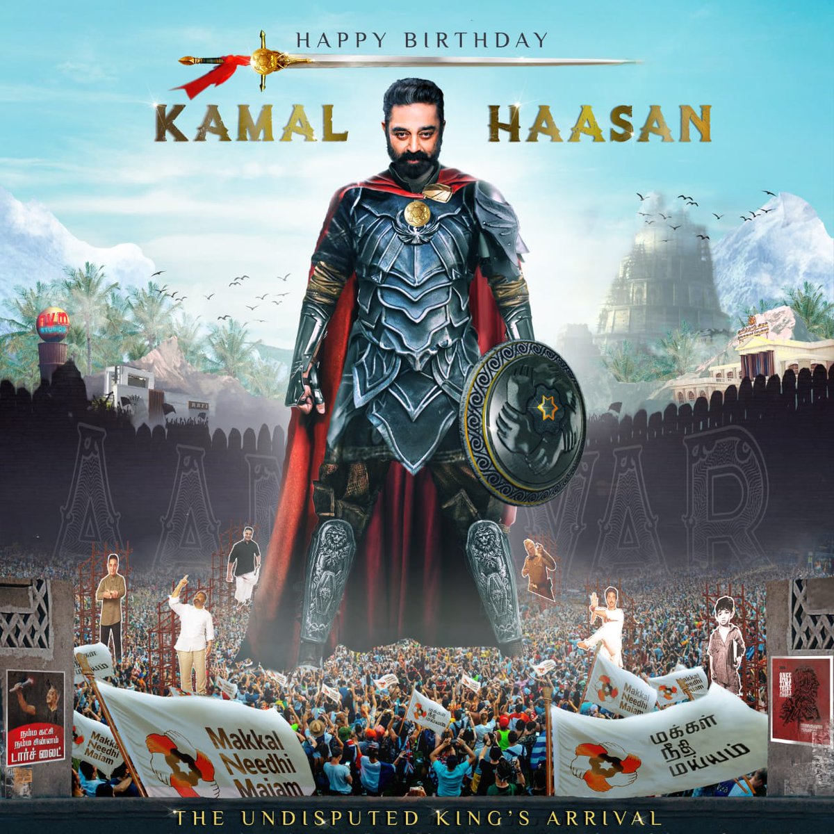 RKFI's tweet photo. A wonderful tribute for the Undisputed King Kamal Haasan's birthday by his fans! #AandavarDayCDP https://t.co/1yhL6rdbdI