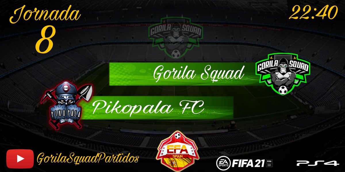🟢🟢⚫⚫ PARTIDO ⚫⚫🟢🟢
J8 de <a href="/EfaEspana/">🇪🇸EFA ESPAÑA🇪🇸</a> contra @PikopalaFC1, partido que afrontamos con muchas ganas despues de la derrota de ayer. Lucharemos por la victoria. Suerte al rival

<a href="/Ayudas_clubes/">Ayudas Clubes</a> <a href="/AyudasPro/">Ayudas Clubes Pro</a> <a href="/_chocolate3000/">AYUDAS FIFA CHOCO3K🐦</a> <a href="/ayudas_pro/">AyudasClubesPro</a>