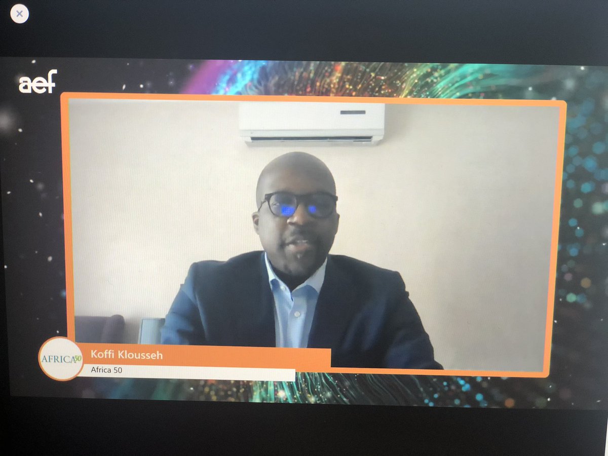 Africa50Infra's tweet photo. Discussing why #transmission financing is a critical sector for investment in #Africa, #Africa50’s Koffi Klousseh said government support is crucial. #Africa50’s relationship with its 28 stakeholder countries makes investment in this sector easier. #DEF2020 #aef20 https://t.co/2hOgsFYphS