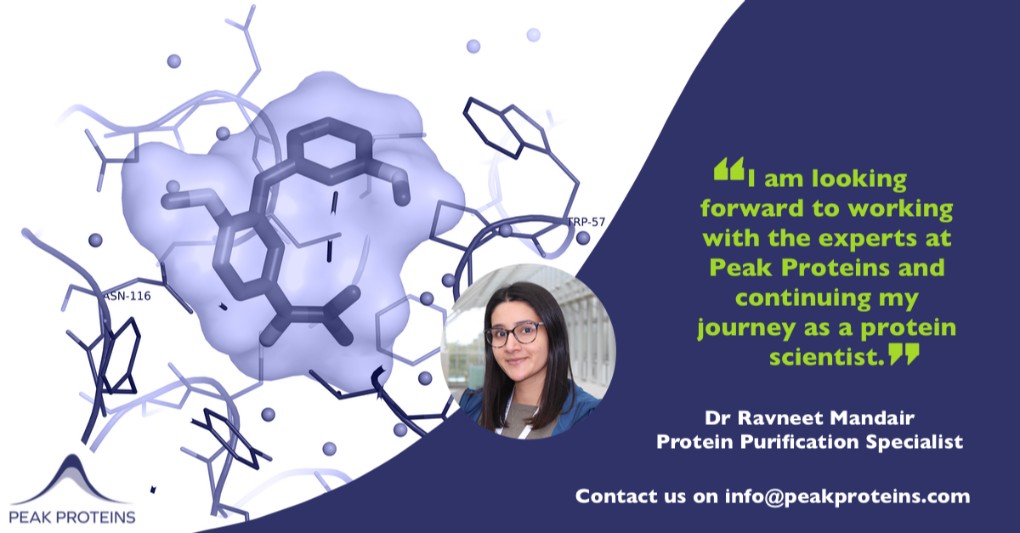 PeakProteins's tweet photo. Peak Proteins welcomes Dr Ravneet Mandair to the team as a Protein Purification Specialist https://t.co/AYWzbG2gNO #DrugDiscovery https://t.co/a8JZRGd5p0