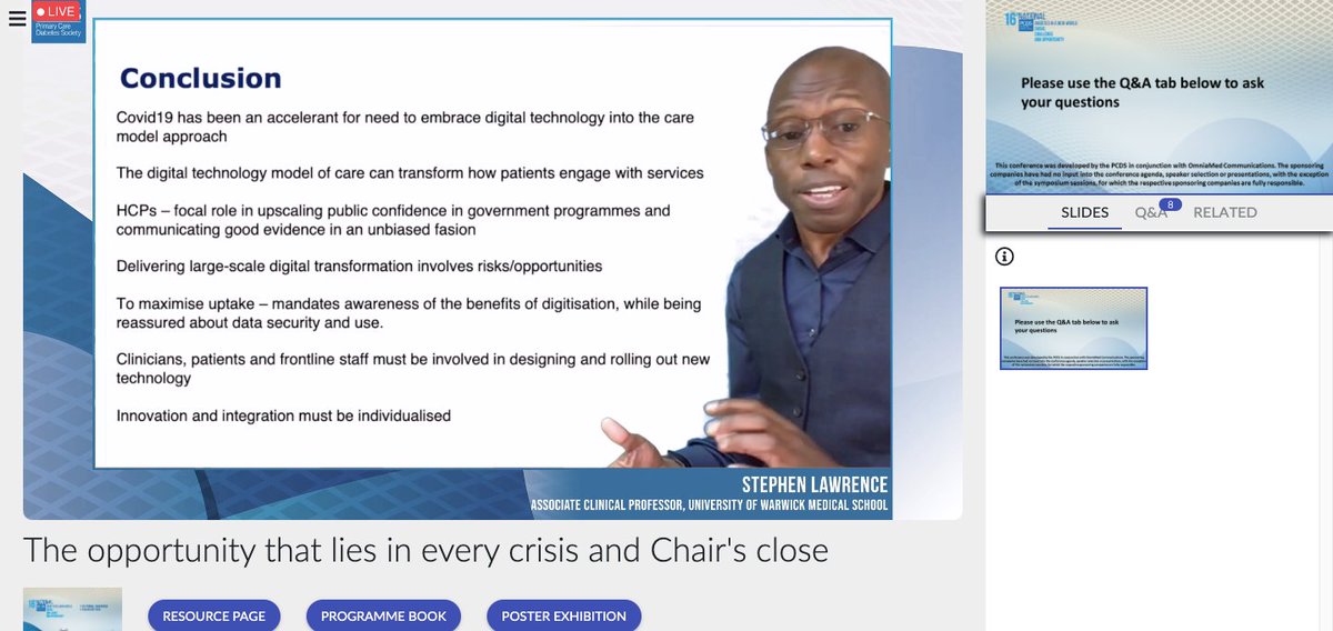 pcdosociety's tweet photo. We’ve had a fantastic first day of #virtual sessions at #PCDS2020! Closing with topical ‘The opportunity that lies in every crisis’. Thank you for joining, all 1045 of you! We look forward to welcoming you virtually again tomorrow. @ClareHambling @drkevinfernando https://t.co/f3TbH7SzV1