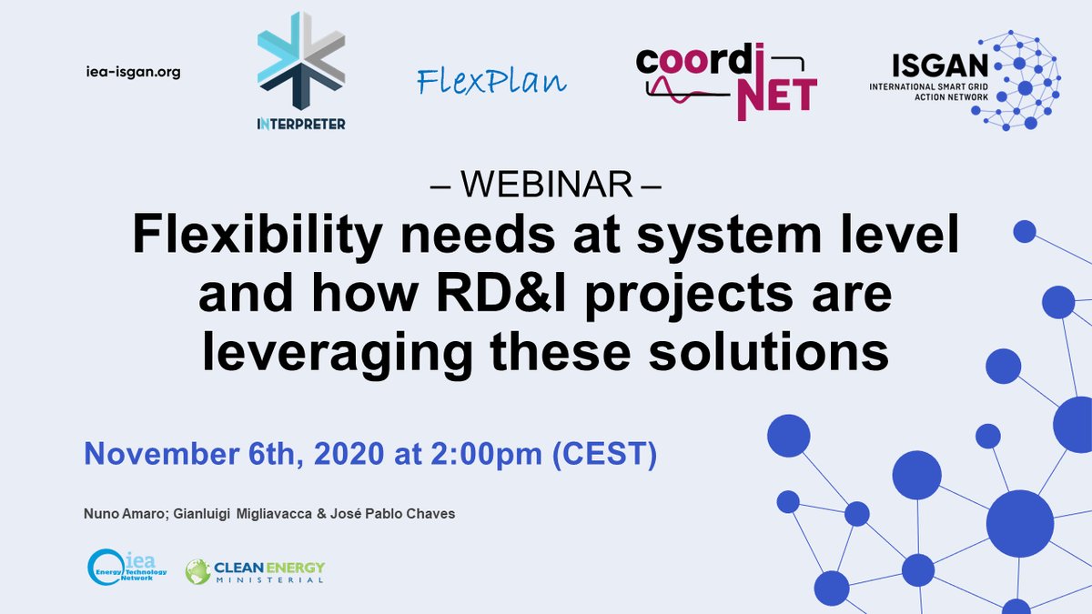 Interpreter2020's tweet photo. ⏲️Last chance to attend our #webinar with #FlexPlan and @Coordinet_!
Join us: https://t.co/t7iGDuFQJ6
A #webinar hosted by @IEA_ISGAN_ - organised by @RDNESTER and @fCIRCE - introducing #H2020 #innovation projects on #energy #flexibility https://t.co/MRuw7AkT87