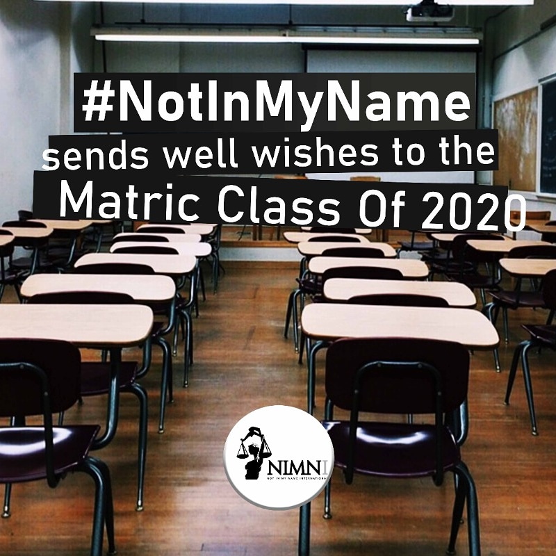 NotInMyNameINT's tweet photo. #Classof2020 You Got This! https://t.co/1VmnEXRKk4
