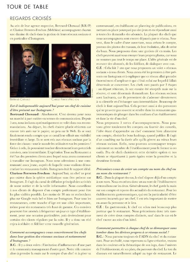 bertrand_ch's tweet photo. A retrouver dans le magazine LE CHEF mon interview sur la gestion des réseaux sociaux pour les Chefs et restaurants. https://t.co/Hd2E7TqKWS