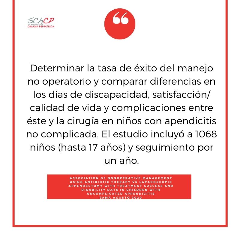 Schcp's tweet photo. Manejo conservador 💊 de apendicitis no complicada, ¿Factible 📋? ¿O riesgoso v/s manejo quirúrgico? 💉🔪
😱
Link al artículo completo 👉 https://t.co/HjVmtD6xG2
https://t.co/41496lCs1G
#SoMe4PedSurg #Schcp #ArtículoDeInterés 😎
#Appendicectomy #UncomplicatedAppendicitis https://t.co/L9aYoCwgFu