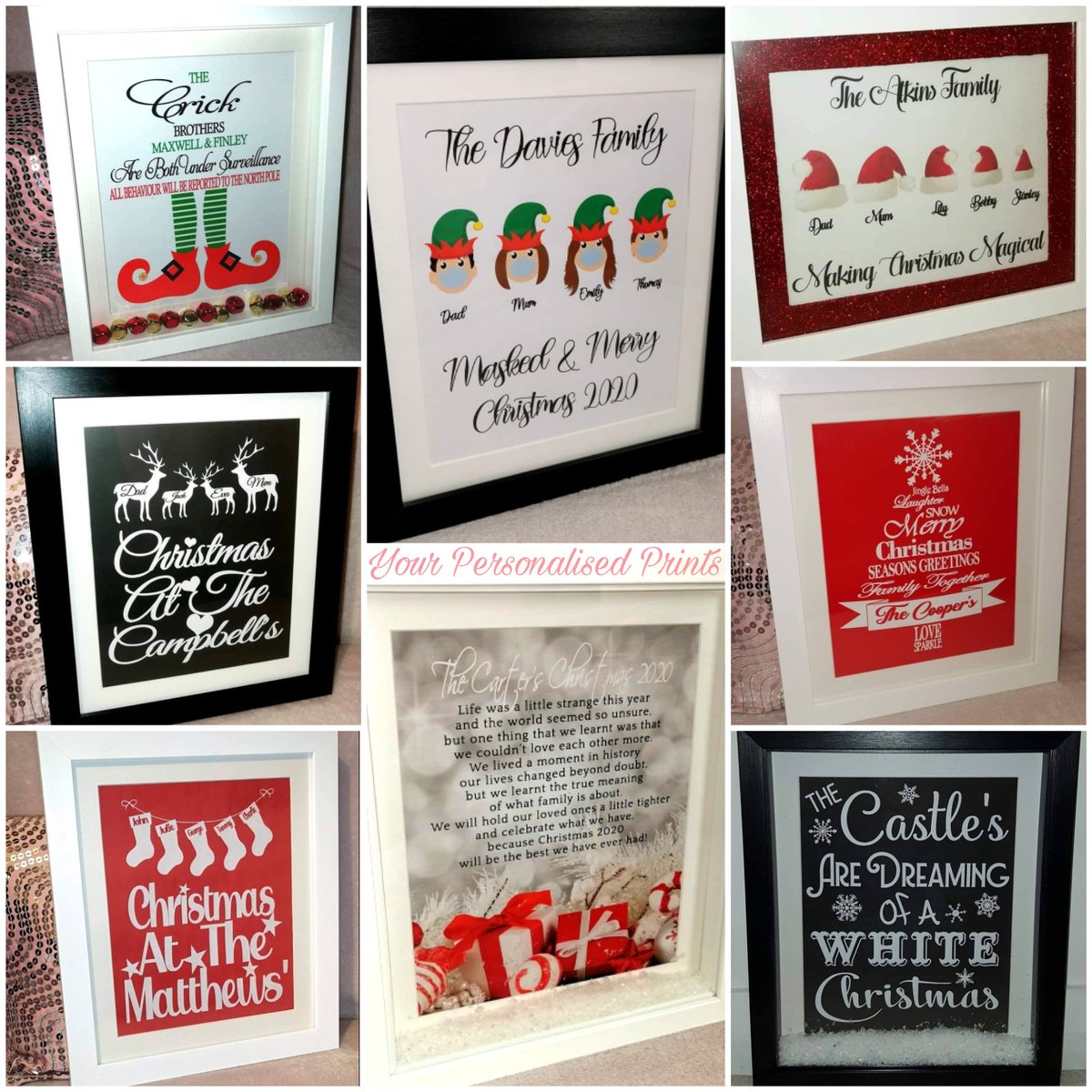 AmyYPPrints's tweet photo. So it's November &amp; what a year it's been 😔 but Christmas is coming &amp; we have to try to make the most of it 🎅 We can create the perfect Christmas gift to give/send to loved ones🥰 Both Christmas or standard personalised designs available framed from £20 ⭐ https://t.co/w7dkxh4FUR