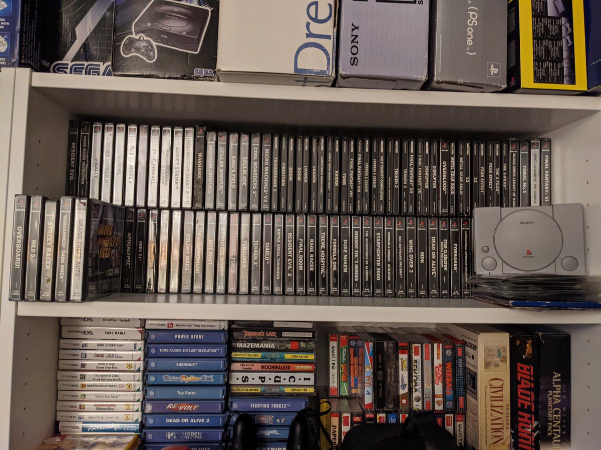 Zanoni_Revived's tweet photo. Started to double up on the PS1 shelf. Most people would take this as a sign to stop buying stuff.. but I just #needmorestorage https://t.co/Sf8K8Z7yMW
