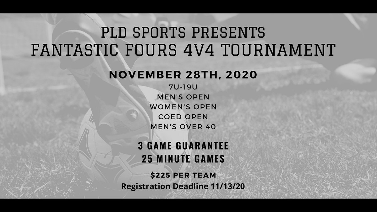 SportingIAEast's tweet photo. Sign up today for our 4v4 tournament!
Registration ends NOVEMBER 13th!!!
https://t.co/p72OONPEin https://t.co/gdRknhrBpR