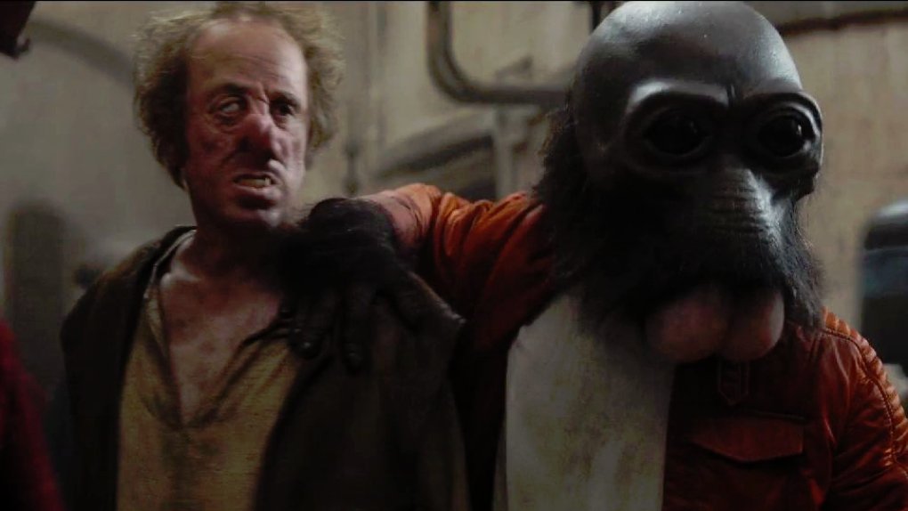 We first saw this in Rogue One when Pond Baba and Cornelius Evazan appeared in Rogue One. Even though the planet would be destroyed about an hour later and they would have to end up all the way over on tattooine, it got a smile but was kinda odd in universe.4/12