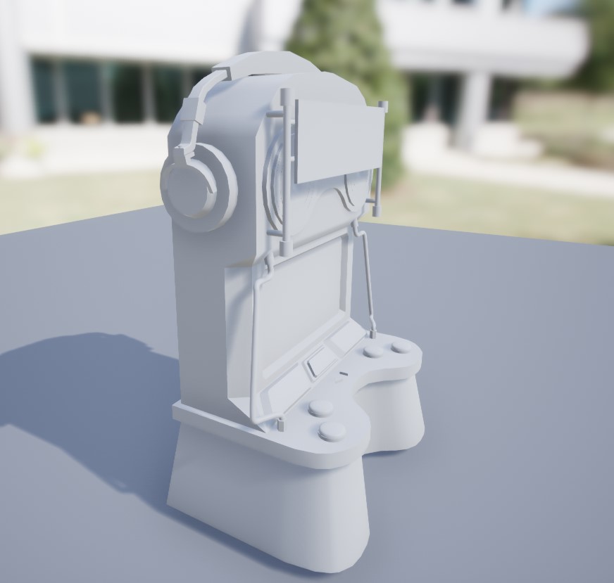 penguincucco's tweet photo. did the music machine in front of the arcade earlier this week! the headphones were a lil challenging to get the curvature right, but i'm really happy with how it turned out 😊#splatoon2 #arcademachine #inkopolissquare #3dmodelling https://t.co/bCD2YHLLuH