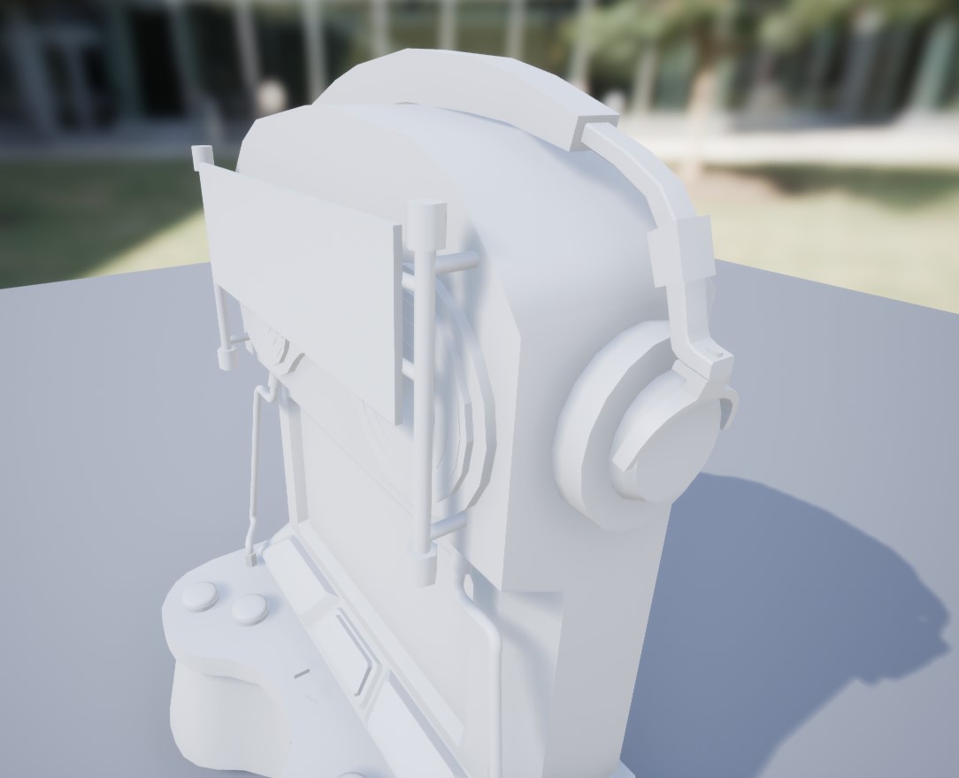 penguincucco's tweet photo. did the music machine in front of the arcade earlier this week! the headphones were a lil challenging to get the curvature right, but i'm really happy with how it turned out 😊#splatoon2 #arcademachine #inkopolissquare #3dmodelling https://t.co/bCD2YHLLuH