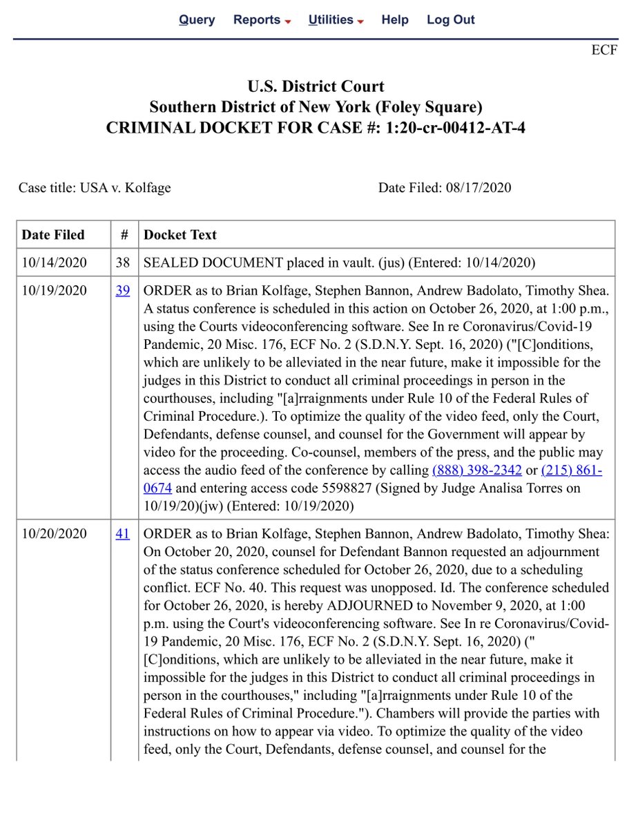 As you can see i just ran a fresh docket report and NOPE  @KrisKobach1787 nor  @WeBuildtheWall filed a response (due by 11/2/20) pursuant to the Court’s Order