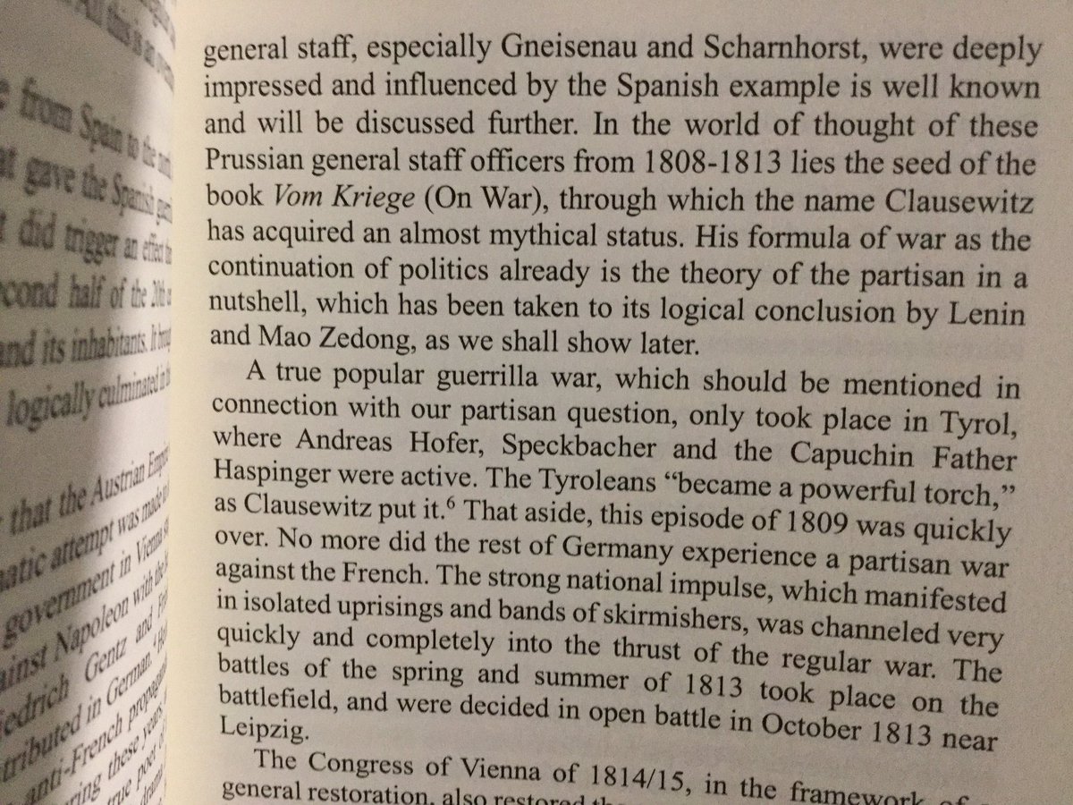 Von Kleist wrote poems to Palafox. Schmitt underlines The importance of those events in Spain, and the influence they had in Clausewitz, and later in Lenin or in Mao.‘The modern partisan expects neither justice nor mercy from the enemy’.4/n