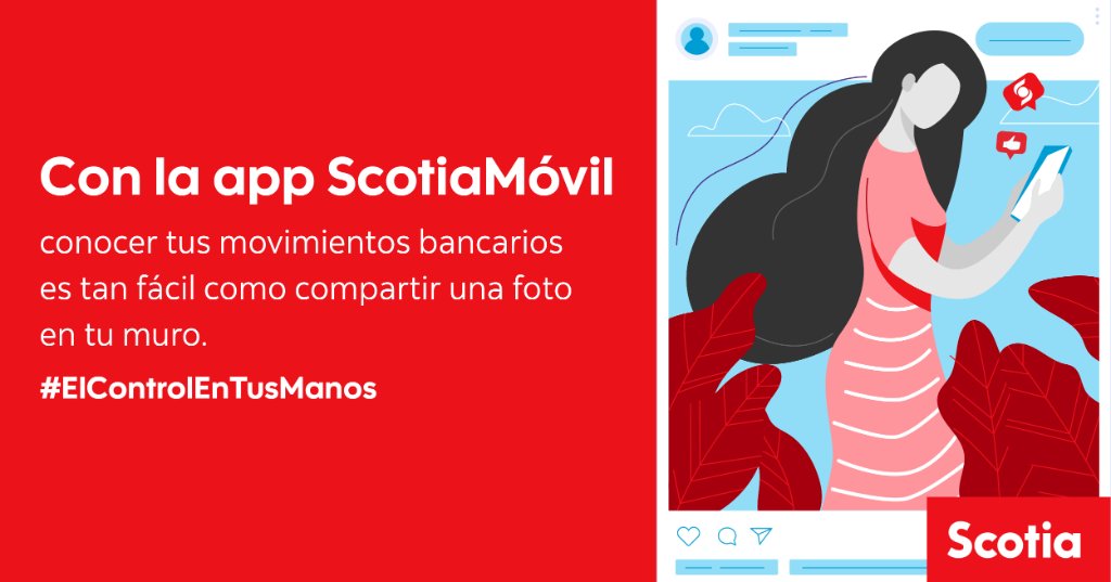 ScotiabankMX's tweet photo. Con ScotiaMóvil únicamente necesitas tu celular para consultar en cualquier momento el estado de tus cuentas. Lleva #ElControlEnTusManos. Conoce más de tu app aquí: https://t.co/Wn4rW7cYR3 https://t.co/PLrvEaUJXu