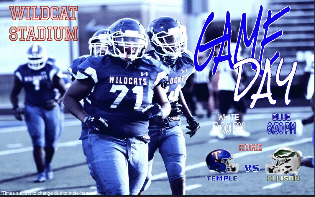 THS9thFootball's tweet photo. #GameDay #BeatEllison @OttTempleISD @templewildcats @CoachStew_TTR https://t.co/eOzG5hffQ4