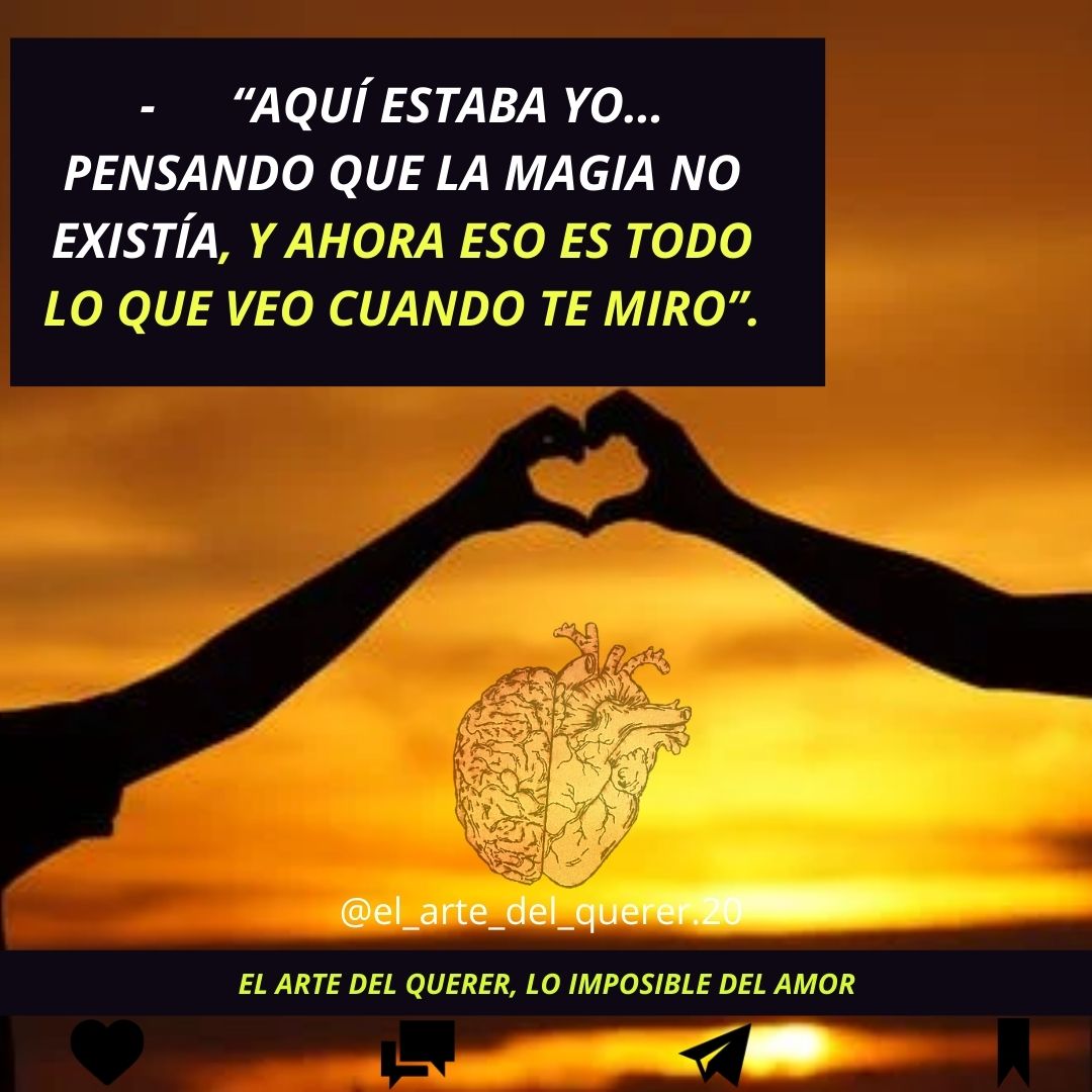 ArteQuerer's tweet photo. “Aquí estaba yo… pensando que la magia no existía, y ahora eso es todo lo que veo cuando te miro”.❤️😍

#nochedepoemas #citasenespañol #letrasconamor #afirmaclones #sabiduria #frasesdelalma #frasesinstagram #frasesencastellano #pensamientodeldia #frasessabias #pensamientos https://t.co/0b89hISulA