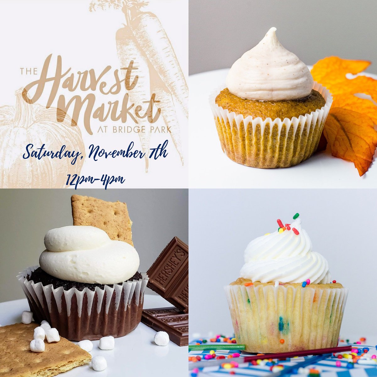 boozybakesohio's tweet photo. Dublin...we're back! The Dublin Market is hosting its Harvest Market THIS SATURDAY from 12pm-4pm. Fall flavors. Fall festivities. Fall fun!!

See you there!

🍂🍁🎃🍃🍁🍂🎃

🧁 Birthday Cake (boozy and non-boozy)
🧁 Fireball Pumpkin Spice
🧁 S'mores https://t.co/Fe2wwWJcGC