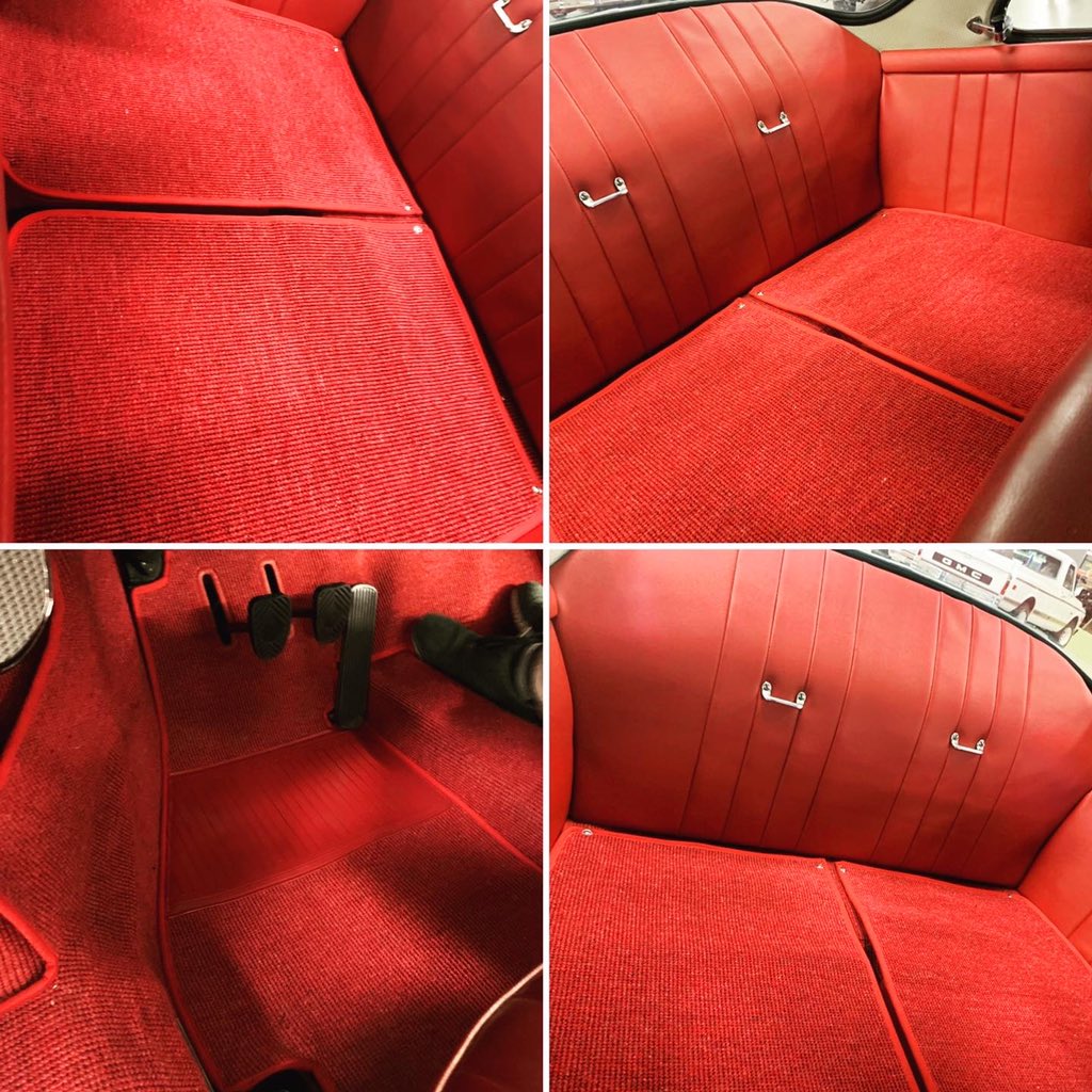 WardellAuto's tweet photo. Had to repost still pics work on rare 1963 356B Porsche. Recovered Dash Pad &amp; Rear Panel in Original Red Vinyl because it’s so well liked. #wardellauto #356b #1963porsche356b #porsche #porscheclub #porschelife #dashpad #custominteriordesign #custominteriors #wardellautointeriors https://t.co/wsS3G4oFE6