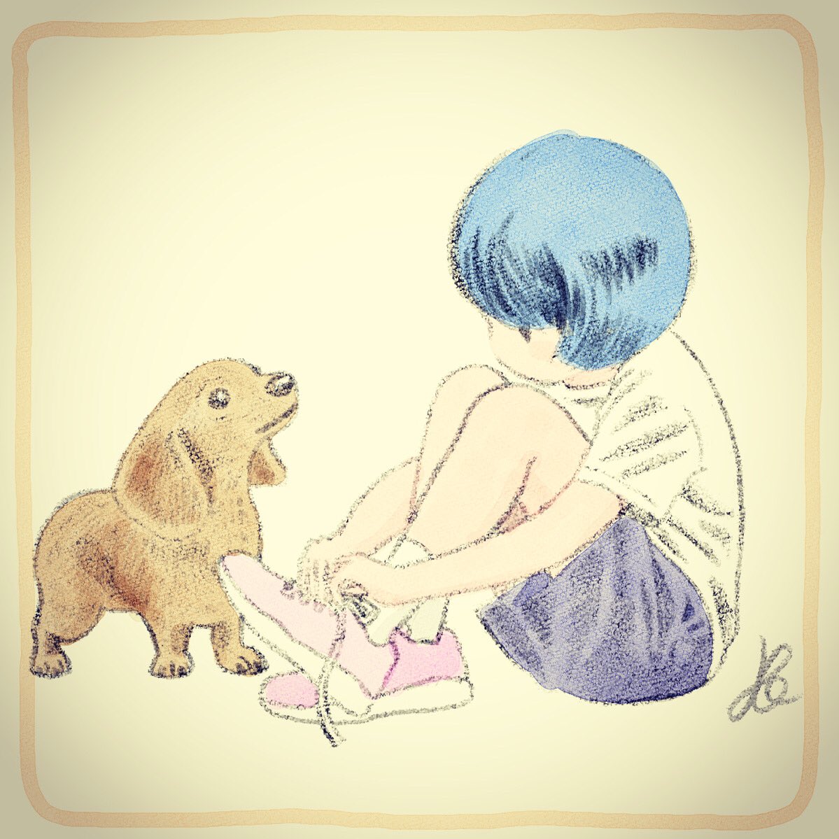 笠岡淳一 犬と女の子 Dog And Girl イラスト デザイン 犬 女の子 Illustration Design Dog Girl