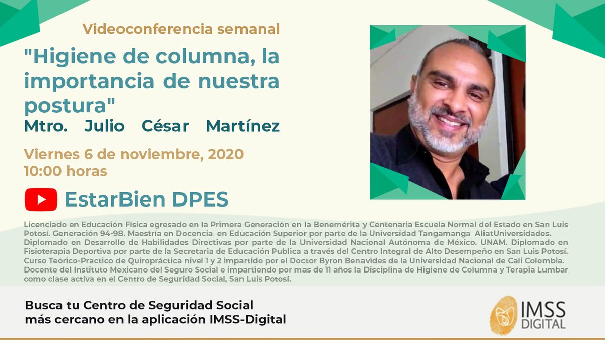 EstarBien_PS's tweet photo. Algunas posturas pueden provocar dolor intenso en diferentes partes de la columna vertebral. ¡Conoce más con esta plática! te esperamos mañana a las 10 am
🔗 https://t.co/YS3ZDRGIGN
#EstarBien #PrestacionesSociales #EstarBienEsCultura https://t.co/uPVmSa7jle