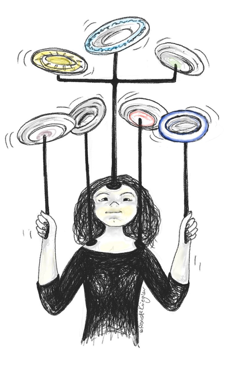 RenateKriegler's tweet photo. Today's feeling is SPINNING SEVEN PLATES.
How about you?
#InktoberMyWay #DrawingHowIFeel #LearningToFeel #NameYourOwnFeelings https://t.co/ZZ22Y0j19t