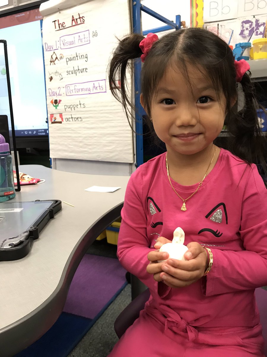 AckelsEmma's tweet photo. My PreK students are painting self portraits with their knowledge of shapes and sculpting pumpkins to develop fine motor skills. We love our experience of the visual arts! #experienceSLE #ExperienceTheArtsSLE https://t.co/AlqQm9QmrV