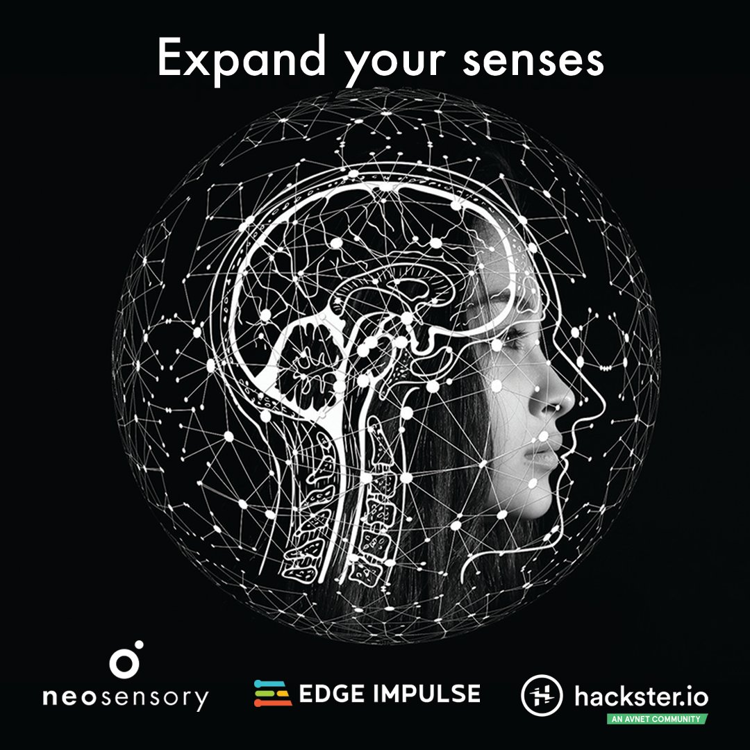 neosensory's tweet photo. Neosensory is teaming up w/@EdgeImpulse for our new #developercontest. Explore new senses, solve problems & expand the human experience. Enter today to show off your idea & a chance to win $3,000+ in prizes! @Hacksterio #expandyoursenses #machinelearning #neuroscience #developers https://t.co/EpiK5VSNlf