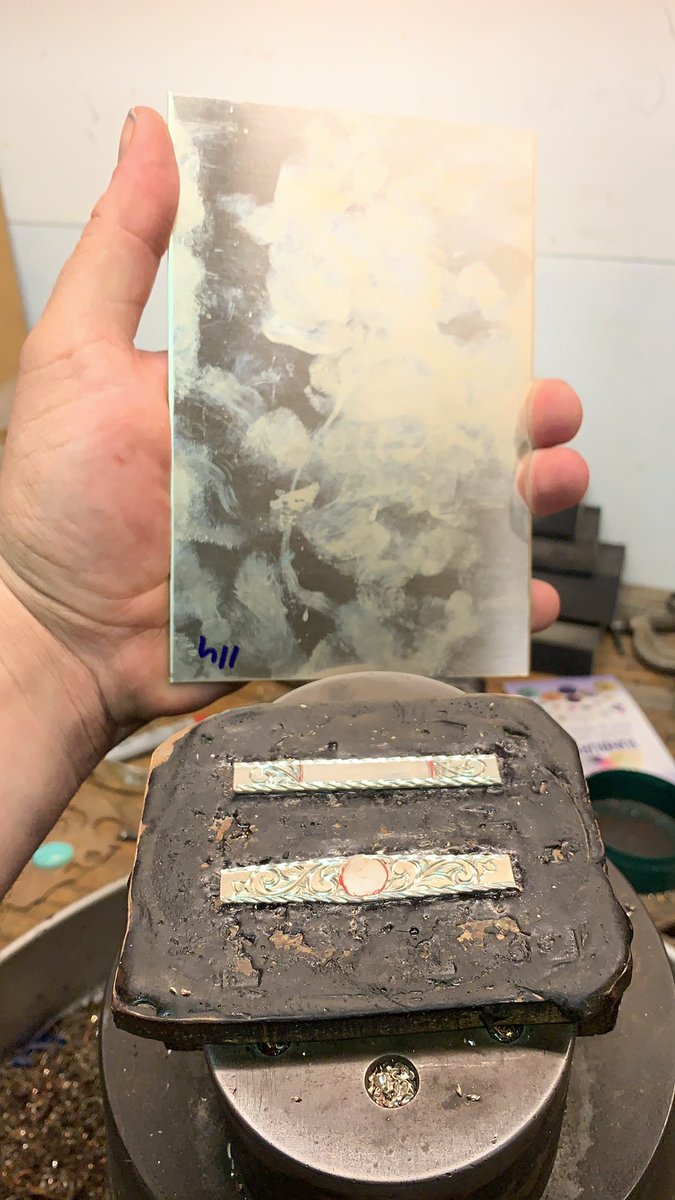 kellken2's tweet image. Engraving silver the size of your pinky isn’t as easy as it looks. Hitting my pedal to my machine while following a pattern while regulating the speed with my foot but not before hand drawing everything cut out from a sheet of silver