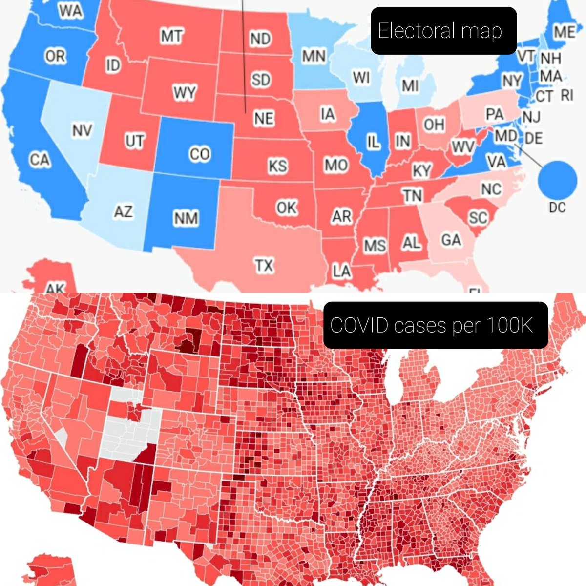 KaavyaG's tweet photo. This struck me in the 19293842th hour of map staring. Anyone spot the difference? #Elections2020 https://t.co/h2C0qV5DnN