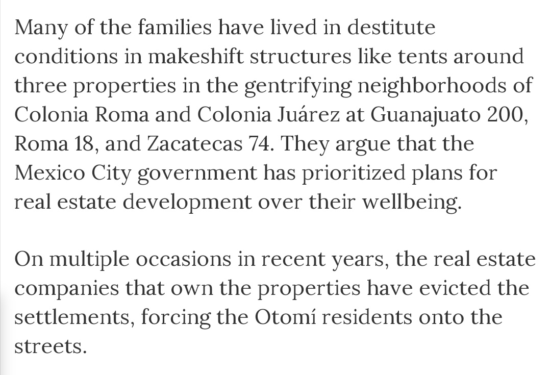 The Otomí community has been occupying the National Institute of Indigenous Peoples ( @INPImx) in Mexico City for weeks demanding better housing. #EZLN #ResistenciaOtomí(HT  @CNI_Mexico,  @apoyoalCIG) https://mexiconewsdaily.com/news/otomi-indigenous-group-occupies-government-offices-in-mexico-city/